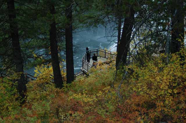 A viewing platform at the Upper Mesa Falls